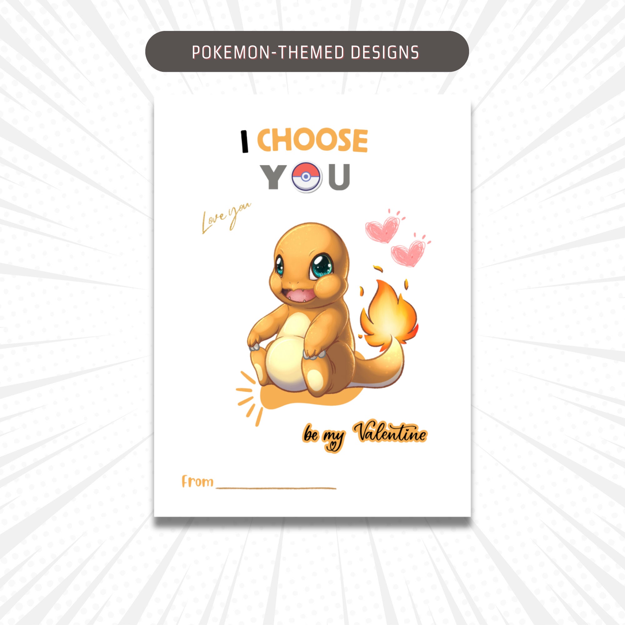 Printable Pokemon Valentine Cards and Tags, Pikachu Valentine, Kid Pokemon Valentine Card, Gamer ...