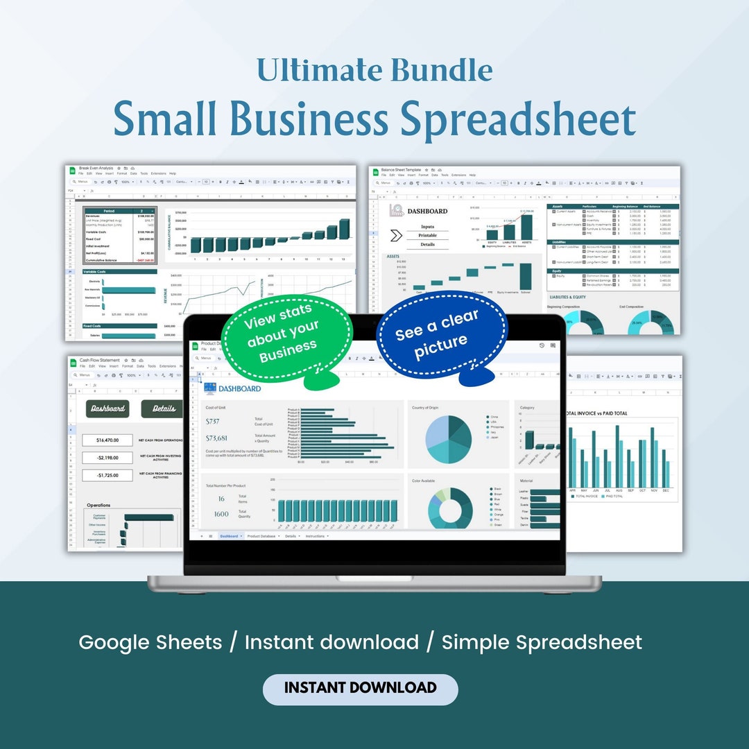 Personalized Small Business Spreadsheet, Small Business Bookkeeping ...