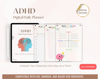 ADHD Digital Daily Planner: Productivity Booster (Digital Download)