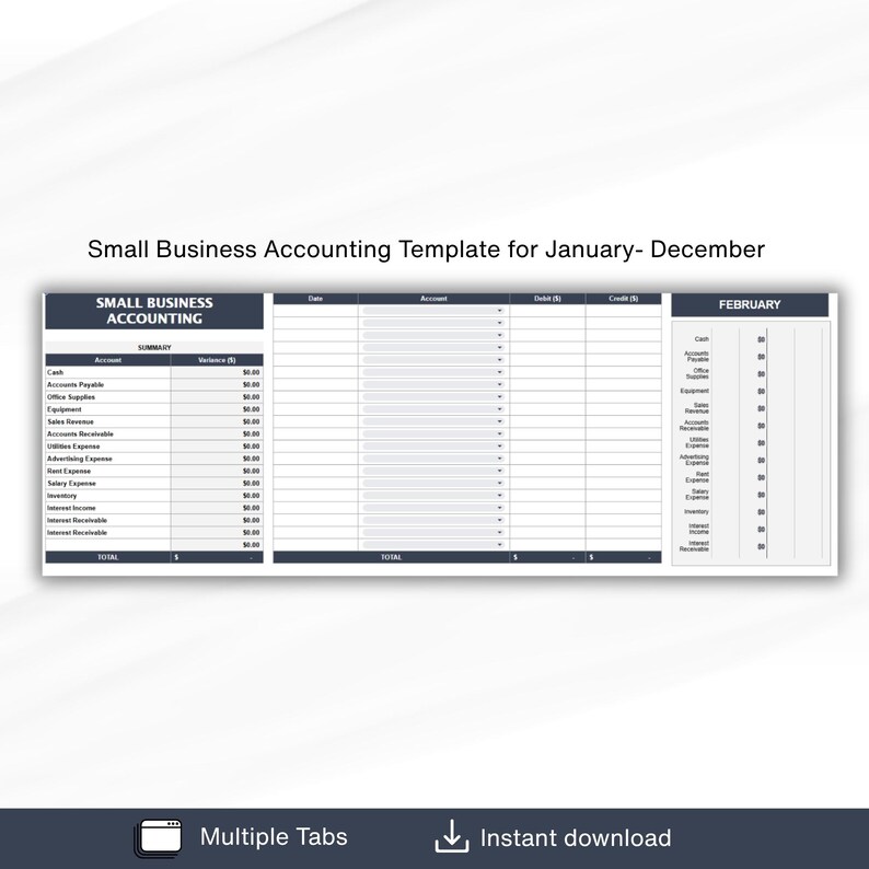 Small Business Accounting Spreadsheet: Excel & Google Sheets (digital ...