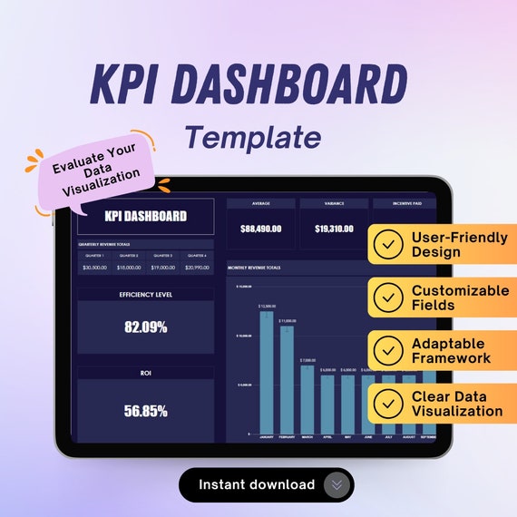 KPI Dashboard Template: Business Analytics Tool (Excel & Google Sheet)