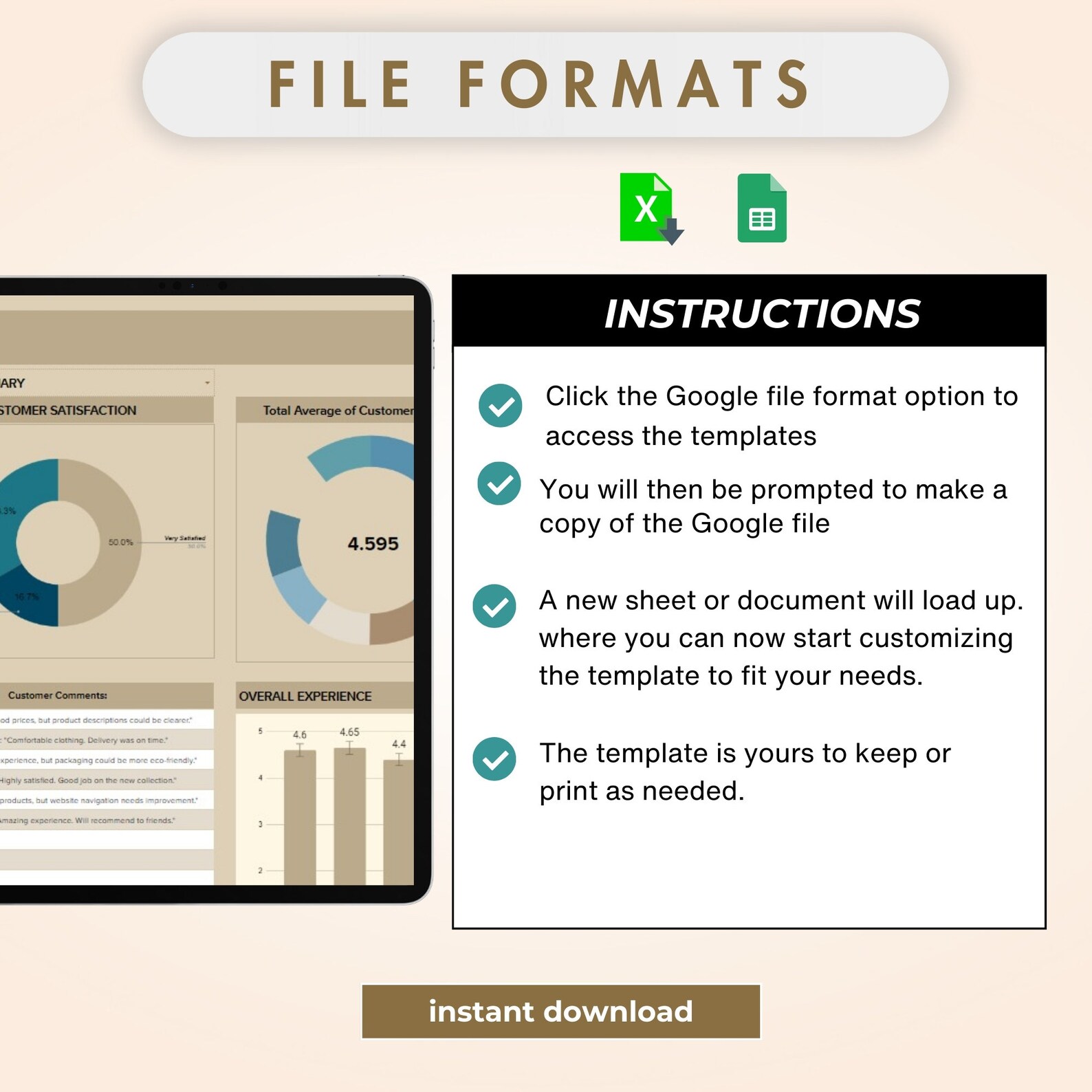 Customer Satisfaction Dashboard Excel & Google Sheet | Customer Journey ...