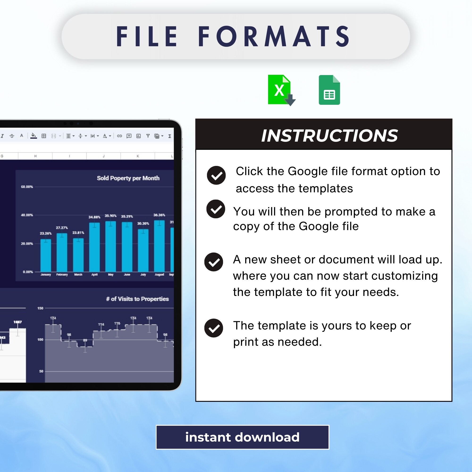 Editable Real Estate Kpi Dashboard Template, Strategic Decision Making