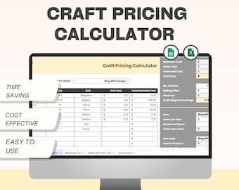 Craft Pricing Calculator: Excel & Google Sheets Template (Digital Download)