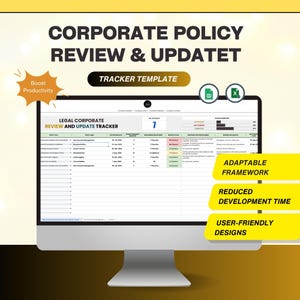 Policy Review Update Tracker Template Corporate Governance | Performance Management Policy | Enhances Compliance | Empower Policy Procedure