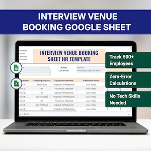 Candidate Interview Schedule Google Sheets Template, Recruitment Event Planning Spreadsheet, Small Business HR Tool