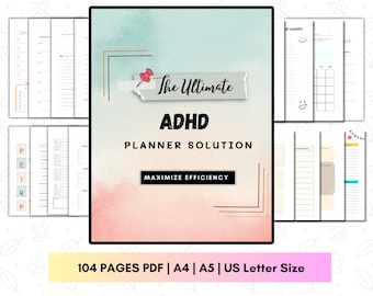 ADHD Planner for Adults: Focus & Productivity (Digital Download)