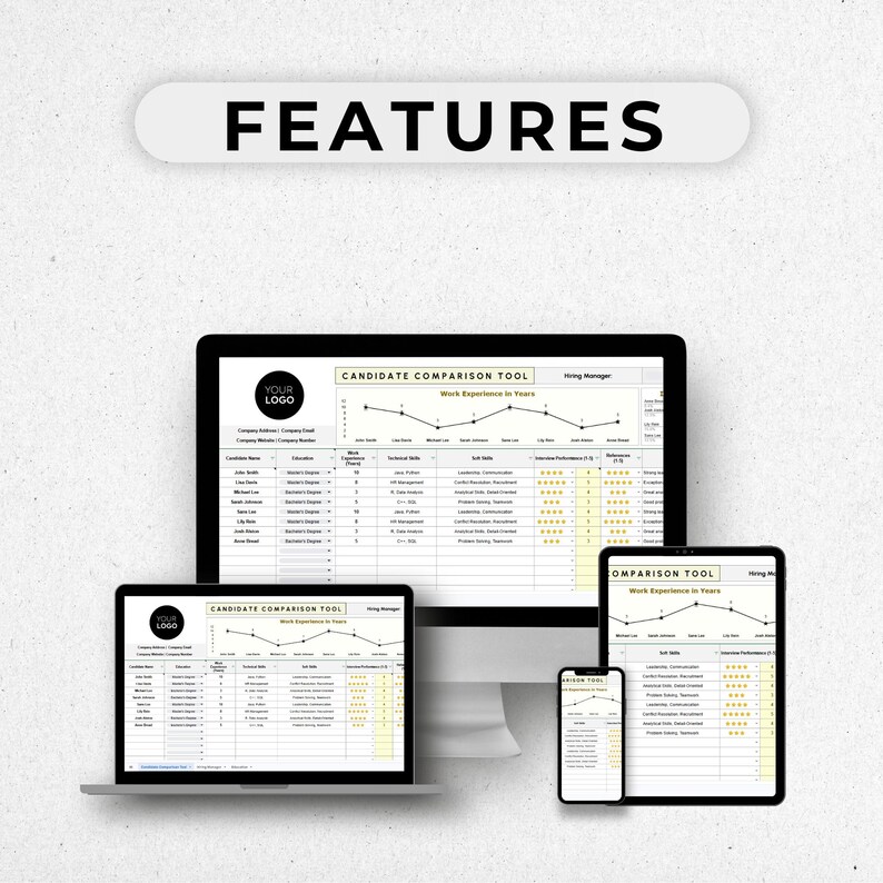 Candidate Comparison Tool HR Template, Interview Scoring Matrix ...
