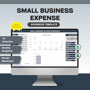 Rastreador de despesas para pequenas empresas: modelo para Excel e Planilhas Google (download digital)
