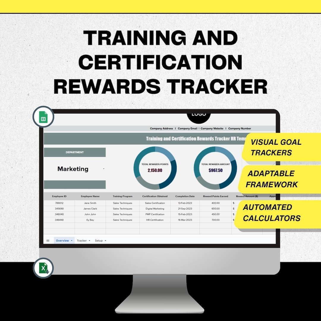 Rewards Professional Employee Training and Rewards Certification Tracker Excel Template ...