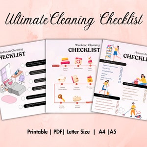 EDITABLE Cleaning Planner, Cleaning Checklist, Cleaning Schedule, Weekly House Chores, Adhd Clean Home, Monthly, Household Planner Printable