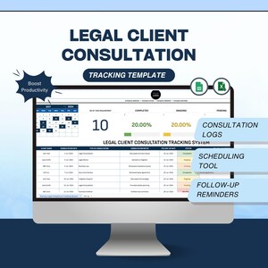 Law Firm Client Tracker Excel Template Client Consultation Logs ...