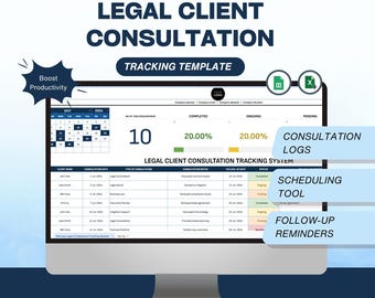 Law Firm Client Tracker: Consultation Logs & Scheduling (Excel, Google Sheet)