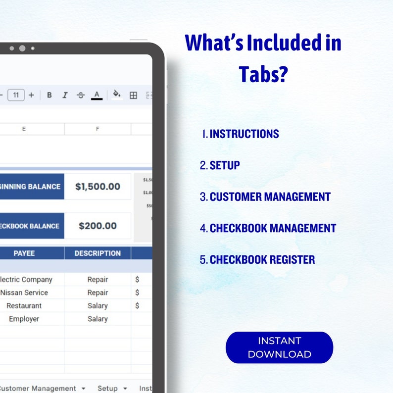 Check Transaction Spreadsheet Checkbook Spreadsheet Template: Editable Transaction Register (digital ...