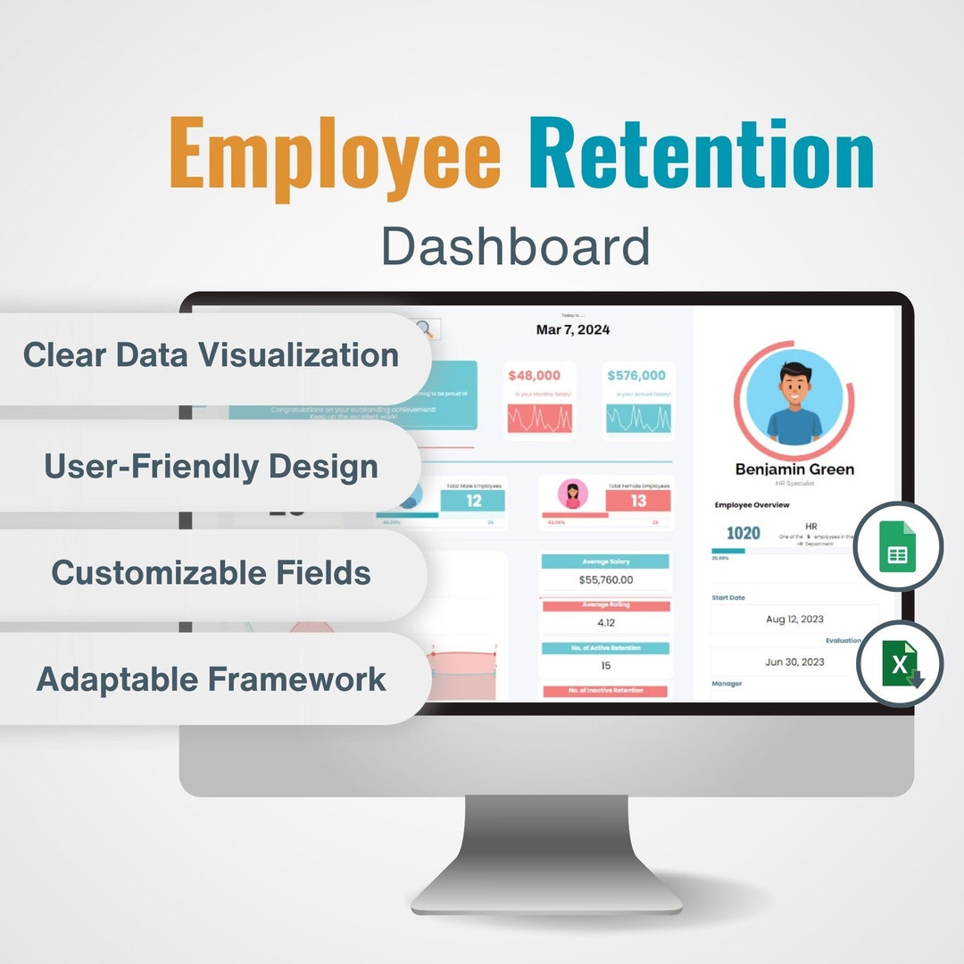 Ultimate Employee Retention Dashboard Excel Template, Employee Ultimate Employee Retention Dashboard Excel Template, Employee
