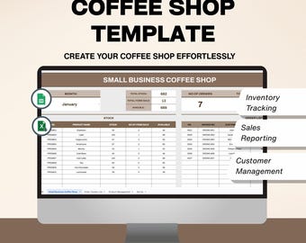 Coffee Shop Business Template | Inventory, Sales (Google Sheet)