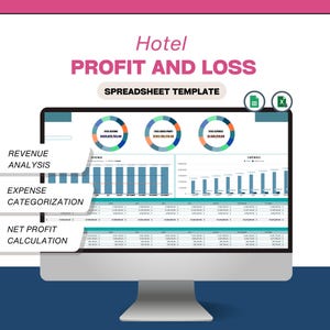 Hotel Profit and Loss Template: Monthly Financial Tool (Google Sheet & Excel)