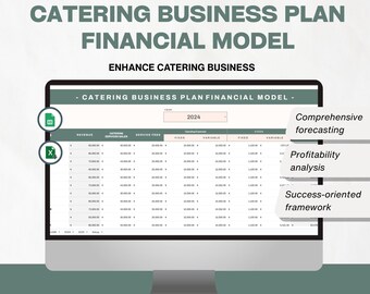 Catering Business Financial Forecast Template: Revenue Tracker (Google Sheet & Excel)