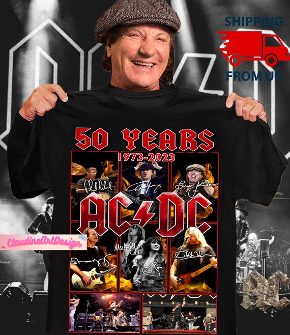 Acdc Shirt, Acdc T-Shirt, Acdc Memorial Shirt, Acdc Gift, Rock&#39;N Roll Shirt, ACDC 50 Years Anniversary 1973-2023 T-shirt, Gift For Her