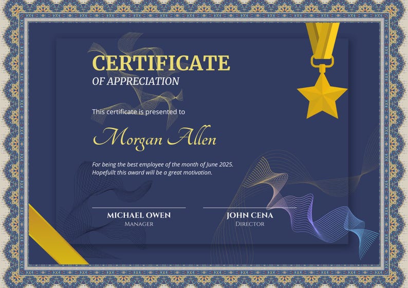 Custom Certificate Design, Achievement Certificate, Graduation Gift
