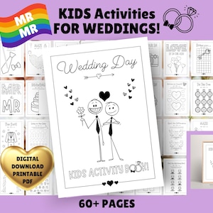Activités mariage Mr & Mr pour ENFANTS !! Gay, mariage homosexuel, LGBTQ, lot de livres d'activités pour enfants. Téléchargement numérique au format PDF, imprimable.
