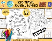 Kids Travel Journal Bundle - Children's Travel Diary, Vacation Planner - DIGITAL DOWNLOAD - Printable Pdf - US Letter & A4 Sizes