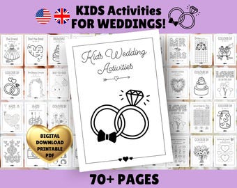 Paquete de actividades para bodas infantiles - Descarga digital - Juegos, colorear, libro de actividades, PDF imprimible - Niños, dibujo, laberintos