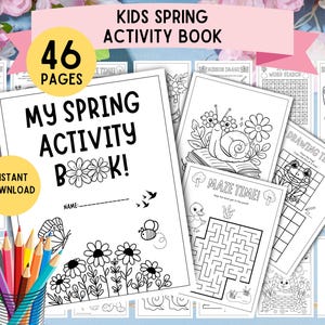 Libro di attività primaverili per bambini! Pacchetto di attività primaverili per bambini STAMPABILE, attività primaverili per bambini, pagine di attività, pacchetto di attività primaverili