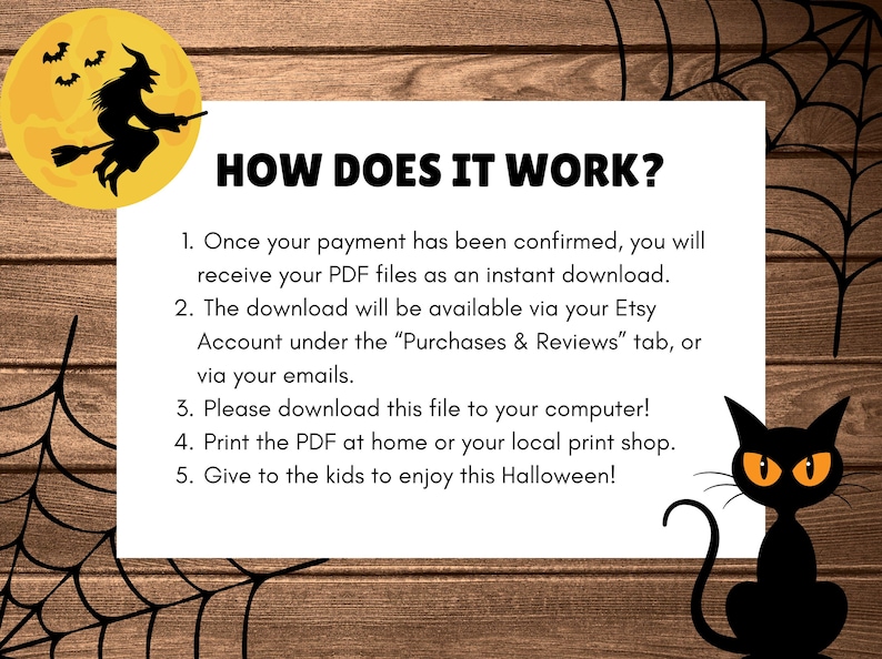 Halloween aktivitetsmatta för barn - Halloween bordsunderlägg - UTSKRIVBAR PDF - Direkt digital nedladdning - Målarbilder, spel, sött läskigt tema bild 5