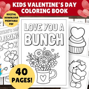 40 pagine - Pagine da colorare di San Valentino Jumbo per le manine - STAMPABILI Pagine da colorare di San Valentino, bambini piccoli, bambini piccoli - Download PDF
