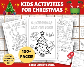 100+ Pages - The ULTIMATE Kids Christmas Activity Bundle! BONUS Letter to Santa & Mini Craft Pack - Christmas Activities Book Pack Games
