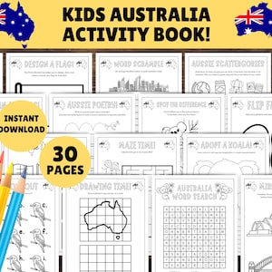 30 ページ - オーストラリアの子供向けアクティビティ ブック! 印刷可能な子供向けオーストラリア アクティビティ - オーストラリアの子供向けアクティビティ シート、オーストラリアの子供向けデー アクティビティ