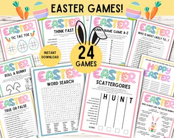 24 x Paasspellenbundel! AFDRUKBARE Paasspellen Activiteitenbundel, Paasactiviteiten, Paasfeestspellen, Klasspellen, Familiespellen voor kinderen