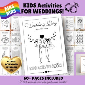 Activités de mariage de Mme et Mme pour les ENFANTS !! Lesbienne, mariage homosexuel, LGBTQ, gay, livre d'activités pour enfants. Téléchargement numérique au format PDF, imprimable.