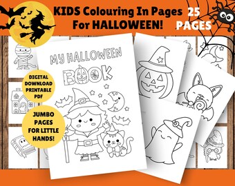 Jumbo Halloween Pages for Little Hands - Halloween Coloring in for Young Children- Colouring in for Kids - Printable PDF - Digital Download
