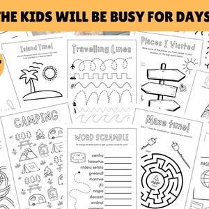 Kids Travel Activities! Printable Pdf, Instant Digital Download ...