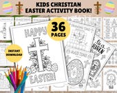 36 x Pages - Kids Religious Easter Activity Book! PRINTABLE Kids Christian Easter Activities, Sunday School, Bible, Church Activities
