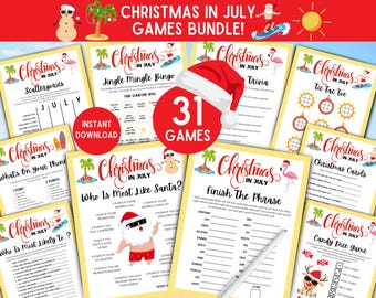 Gamesbundel Kerstmis in juli, afdrukbare activiteiten (pdf)