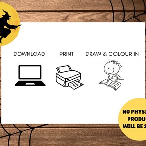 Halloween aktivitetsmatta för barn - Halloween bordsunderlägg - UTSKRIVBAR PDF - Direkt digital nedladdning - Målarbilder, spel, sött läskigt tema bild 4