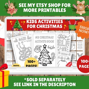 20 Pages - Christmas Mazes for Kids - Printable Mazes - Christmas Theme - Kids Mazes, Christmas Activities - Instant Digital PDF Download image 11