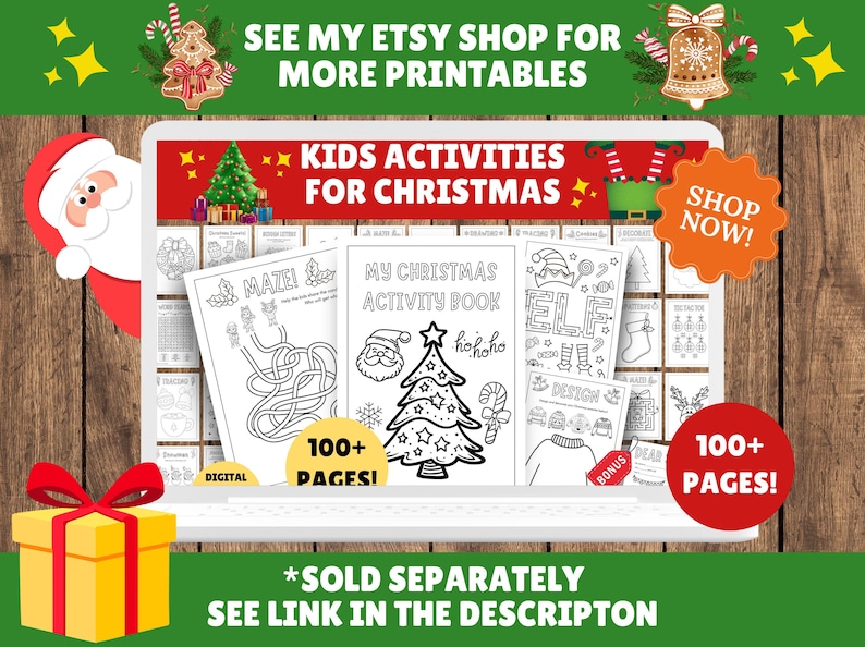 20 Pages - Christmas Mazes for Kids - Printable Mazes - Christmas Theme - Kids Mazes, Christmas Activities - Instant Digital PDF Download image 11