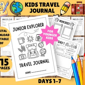 Diario de viaje Junior Explorer - Diario de viaje imprimible para niños pequeños - Diario de viaje infantil - DESCARGA DIGITAL EN PDF - Paquete de viaje