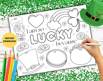 Afdrukbaar werkblad "Ik heb geluk" - St. Patrick's Day I'm Lucky-activiteit - St. Patrick's Day-klasactiviteit, ik heb geluk-pagina