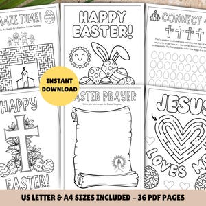 36 pagine - Libro di attività religiose pasquali per bambini! Attività pasquali cristiane per bambini STAMPABILI, scuola domenicale, Bibbia, attività in chiesa immagine 7