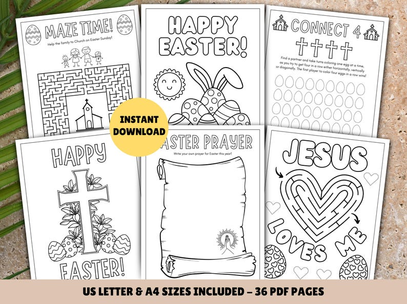 36 pagine - Libro di attività religiose pasquali per bambini! Attività pasquali cristiane per bambini STAMPABILI, scuola domenicale, Bibbia, attività in chiesa immagine 7