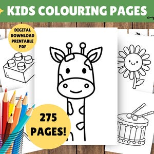 275 Seiten - Einfache Jumbo Malvorlagen für Kleine Hände - Printable Färbung / Färbung In für Junge Kinder Kleinkinder - Digitaler Download