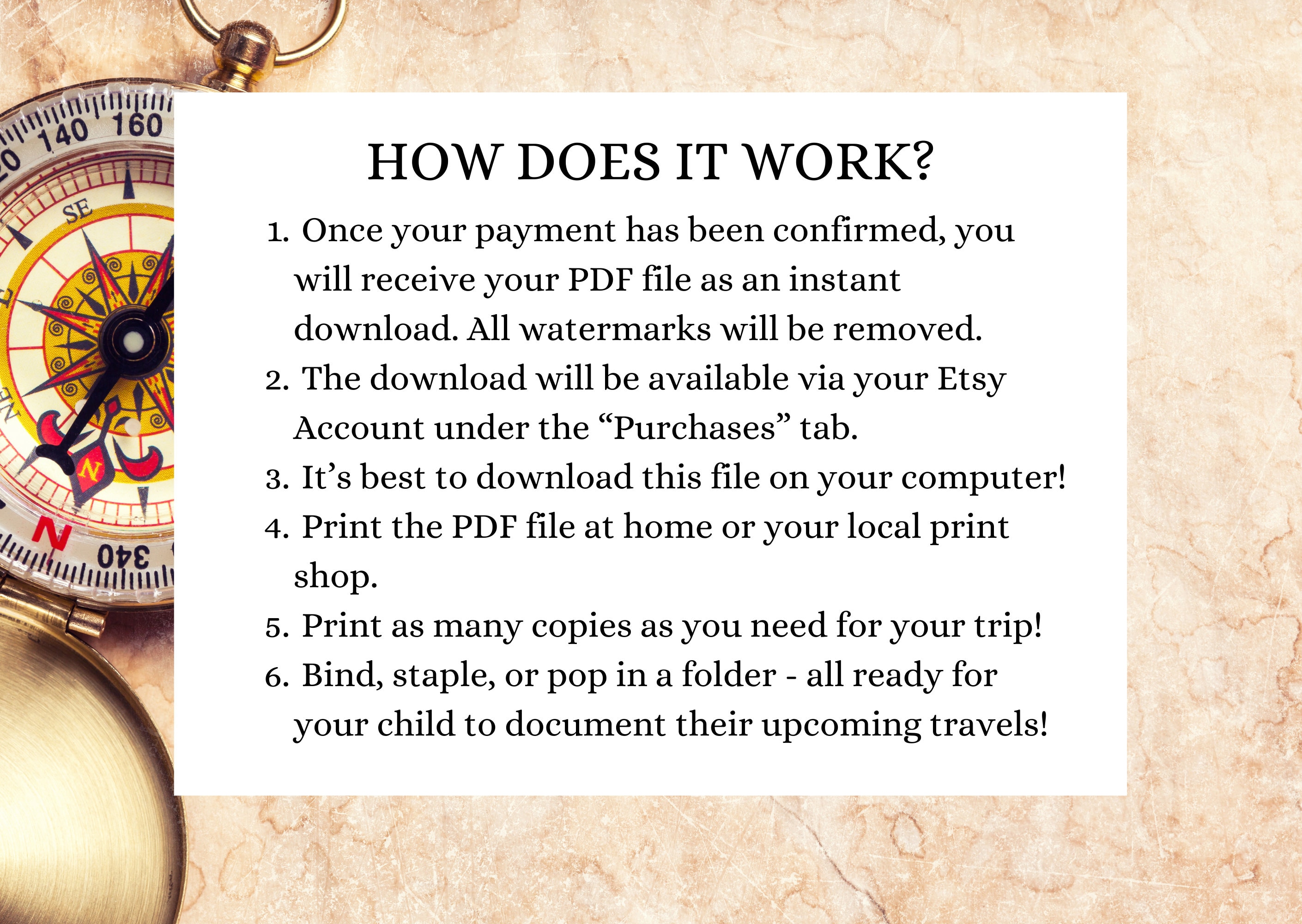 Kids Travel Itinerary Page Instant DIGITAL Download Printable PDF ...