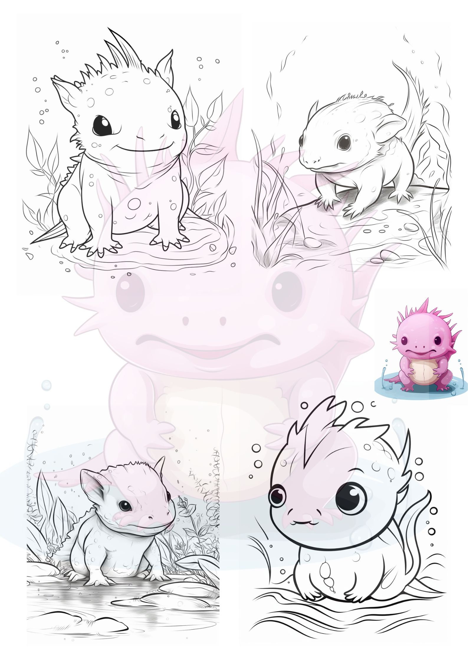 Axolotl 440 Printable Coloring Pages for Kids, Boys, Girls, Teens for