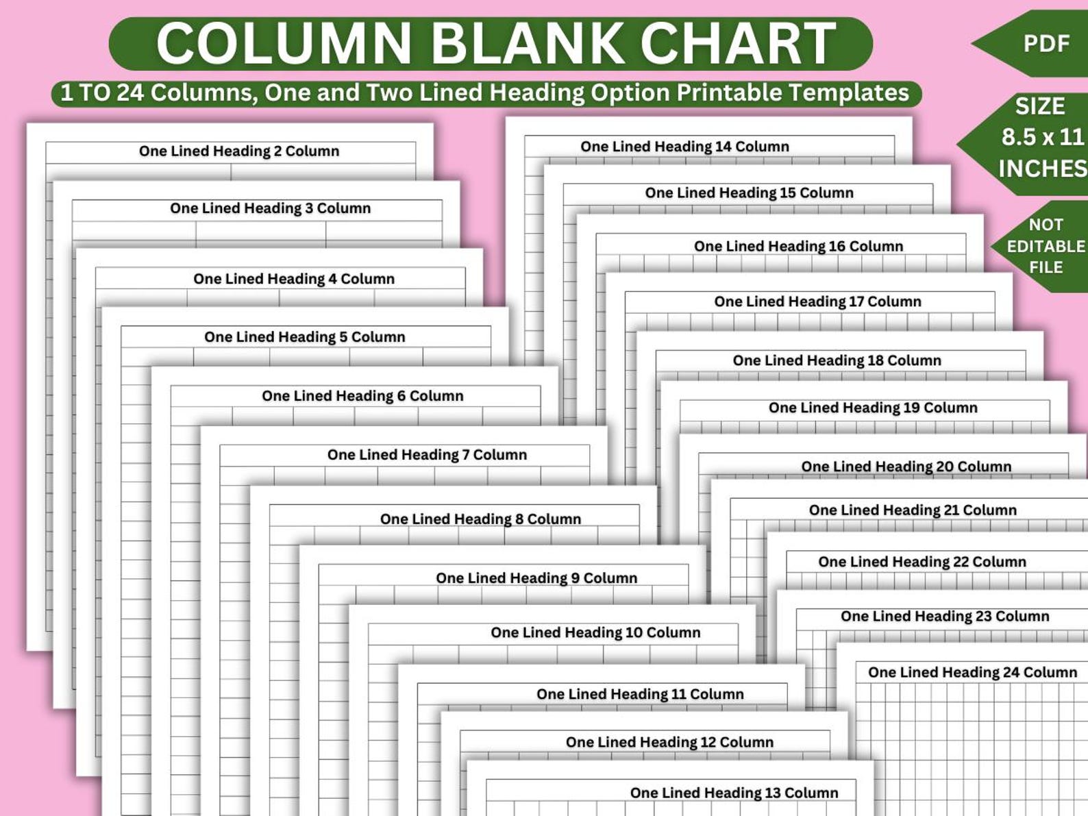 Blank Column Chart Template: Printable Table Grid (digital Download) - Etsy