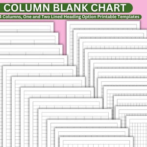 Blank Column Chart Template: Printable Table Grid (digital Download) - Etsy